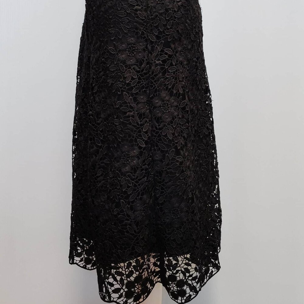 Garnet Hill BLACK Lace-Overlay, A-Line skirt, Size 10 - Picture 4 of 14